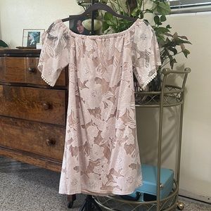 White/nude lace dress